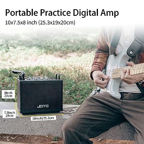 JOYO 15W Portable Guitar Amp Combo | 9 Preamp Models + Looper, Drum Machine, Modulation, Delay & Reverb | Rechargeable Battery | Digital Modeling | for Practice, Solo & Small Gigs (DC-15S)
