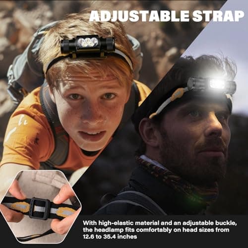 sofirn LED Headlamp Rechargeable, H35R Super Bright Lightweight Head Light with 660nm Deep Red Light, 1500 Lumens White Light, IPX6 Waterproof Head Flashlight for Running Hiking Camping
