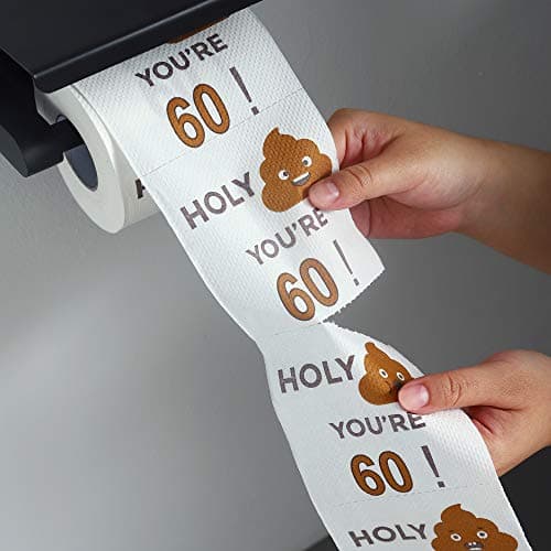 Happy Birthday Gifts for Boys Son and Girls - 3-Ply Funny Toilet Paper Roll, Birthday Toilet Paper Gag Funny Birthday Gift Novelty for Birthday Party Decorations Eighteenth Party Supplies (60th Years)