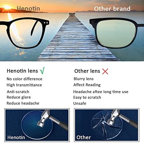 Henotin 3-Pack Blue Light Blocking Reading Glasses,Spring Hinge Computer Readers for Men Women,Anti UV Ray Filter Eyeglasses (3 Mixed Color, 2.75)