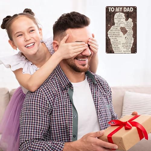 Father's Day Dad Gifts from Daughter To My Dad Always Be My Hero Funny Tin Sign Perfect for Men Room Man Cave Office Garage Workshop Home Decor 8 x 12 Inch(3333)