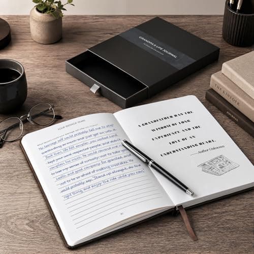 Grandpa I Want to Know Your Life Story Leather Journal (Hardcover): A Grandpa's Memory and Keepsake Guided Legacy Journal - Birthday Gifts for Grandpa - Ideal Gifts for Fathers Day from Granddaughter Grandson B0FQP2NQT7