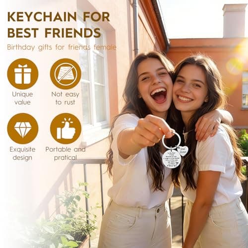 iJuqi Soul Sister Keychain Gift for Best Friends - Birthday and Christmas Gifts for Women