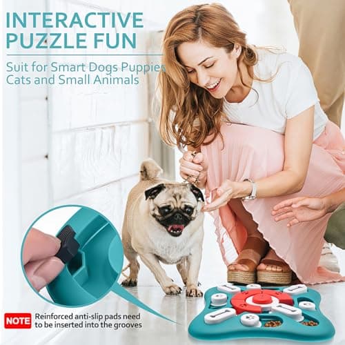 PETSTA Dog Puzzle Toys, Treat Dispensing Dog Enrichment Toys for IQ Training and Brain Stimulation, Interactive Mentally Stimulating Toys as Gifts for Puppies, Cats, Dogs B09XXPCB4T