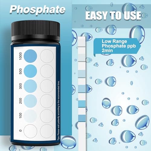 Phosphate Test Kit for Pool,50 Strips Phosphate Test Strip Quick and Accurate Swimming Hot Tub and Spa Water Testing