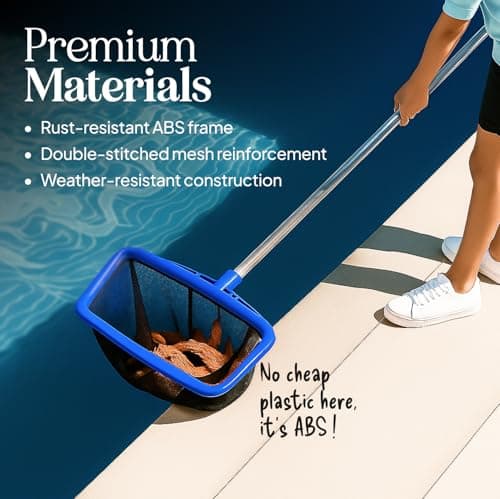 Lime Ultra-Durable Pool Skimmer Net – Deep Fine Mesh for Efficient Leaf & Debris Cleaning, Fits Standard Pool Poles (Net Only, No Pole)