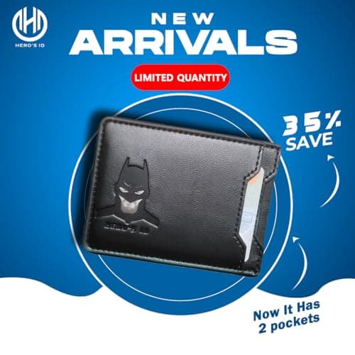 Leather Bat Wallet - Personalized wallet Man Woman, Superhero Mask - Slim Card Holder, Bat ID Heroic wallet- Unique Holiday Gift Birthday, Anniversary, for Dad, Husband, Boyfriend, Wife, Father's day