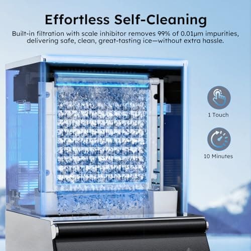 Commercial Ice Maker Machine, 680LBS/24H Ice Production with 560LBS Storage Bin, Industrial Ice Machine with Self-Cleaning, 12 Adjustable Ice Thickness Levels, Stainless Steel