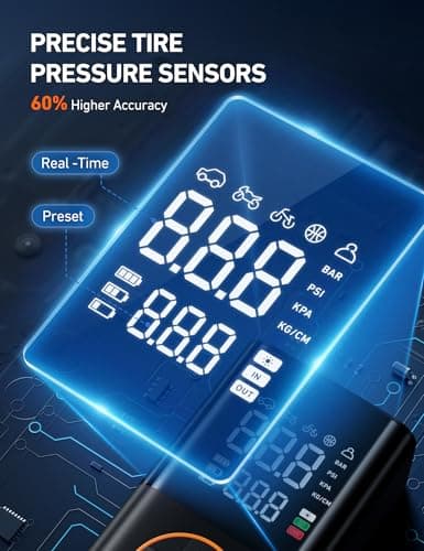 For Car Tires, Bikes, Motorcycles and Balls; Auto Shut-off, Digital Display Pressure Gauge, Fast Inflation, LED Light AstroAI L7 Tire Inflator Portable Air Compressor,150 PSI Cordless Bike Pump B0CS3B7MD8
