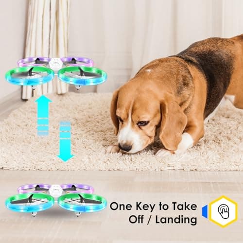 Drones for Kids, RC Drone with Cool Led Lights Mini Remote Control Beginner Drone Indoor Outdoor RC Quadcopter with 3D Flip and 2 Rechargeable Battery Flying Toys Gift for Boys Girls, White