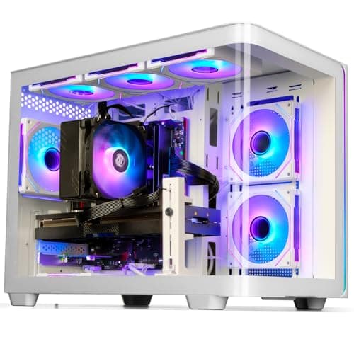 LXZ Gaming PC Desktop - Ryzen 7 9700X, Radeon RX 9060 XT 16GB, 32GB DDR5 RAM, 2TB NVMe 4.0 SSD, 850W PSU - Ready for 1440p & 4K 8K Gaming, VR, and Streaming Tower Computer (White)