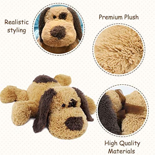 WEIGEDU Floppy Stuffed Dog Puppy Plush Toy, Huggable Beagle Labrador Retriever Stuffed Animal Dogs for Kids Girls Boys Baby Birthday Gift, 20 inch, Brown