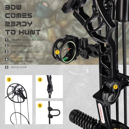 Archery Eagle Compound Bow and Archery Sets 20-70lbs for Adults and Teens,25"-31" Draw Length，up to IBO 320 fps，Lightweight Design Bow Adjustable 2026 New