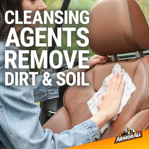 Armor All Interior Cleaner Car Leather Wipes by , For Cleaning Cars, Trucks and Motorcycles, 20 Count