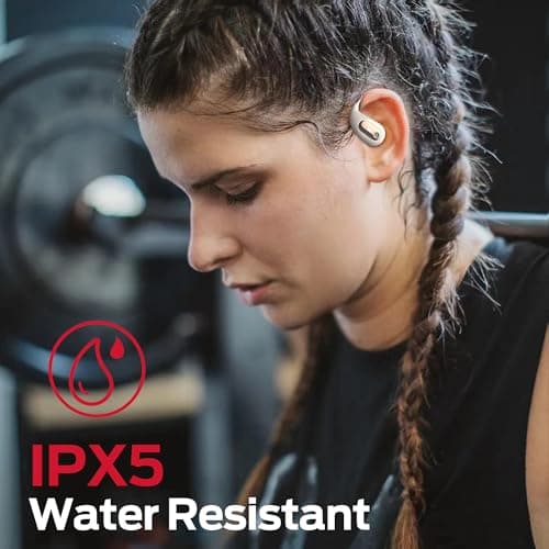 Monster Open Ear AC210 Headphones, Bluetooth 5.4 Earphones Stereo Sound,30 Hours Playback, Type-C Charging, HD Clear Calls, IPX5 Waterproof Open Ear Earbuds,Rose Gold