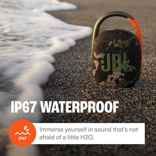 JBL Clip 4 - Portable Mini Bluetooth Speaker, big audio and punchy bass, integrated carabiner, IP67 waterproof and dustproof, 10 hours of playtime, speaker for home, outdoor and travel (Black) B08PJ7JMQM