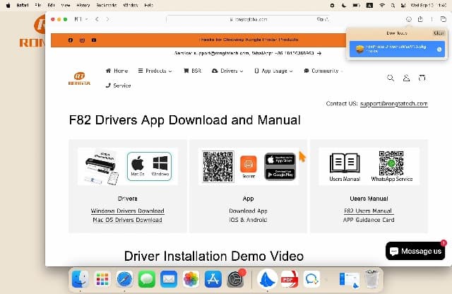 Rongta Portable Printer Wireless for Travel, F82 Inkless Bluetooth Thermal Printers, Compatible with iOS, Android, Laptop, Support 8.5"x11" US Letter&A4 for Office, Home, Car (Black)