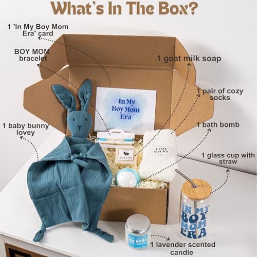 New Mom Gifts, Baby Shower Gifts for Boys, New Mom Gift Basket After Birth, Pregnancy Gifts for First-Time Mom, Expecting Mom, New Mom Care Package After Baby, Postpartum Gifts for Mom, Boy Mom Gift