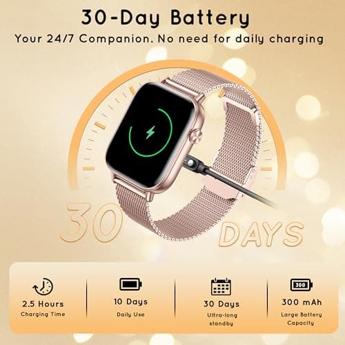 HXQHSTBG HXQHSTBG Smart Watch for Women (Answer/Make Calls) 1.83" HD Health Tracker Smartwatch with 3 Bands/Heart Sleep Rate, 120+ Sports Modes IP68 Waterproof Compatible Android iPhone Phones, Rose Gold