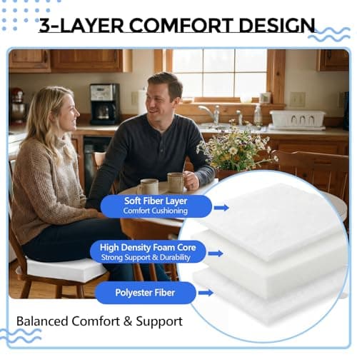 Sieral 4 Pack 18"x18"x2" Chair Foam Cushion Replacement, Upholstery Foam High Density Chair Seat Pad with Polyester, Firm Square Insert for Dining Chairs & Couch, Easy to Cut
