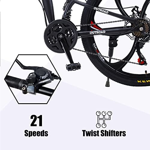 26 ich Folding Mountain Bike, 21 Speed High Carbon Steel Mountain Bike for Adults with 26 Inches Durable Tires, Front Suspension Folding Bicycle for Women and Man | 26 ich, High Carbon Steel, Durable Tires, Front Suspension, Folding Bicycle