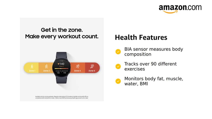 SAMSUNG Galaxy Watch 6 40mm Bluetooth Smartwatch w/ Fitness Tracker, Personalized HR Zones, Advanced Sleep Coaching, Heart Monitor, BIA Sensor, US Version, Graphite (Renewed)