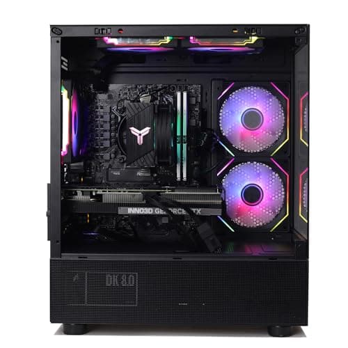 MXZ Desktop Computer High Performance Gaming pc, Ryzen 5 7500F Zenn 4 Architecture,RTX5060,B650,16GB DDR5,1T NVME,5 RBG Fans, Windows 11 Pro Ready to use(R5 7500F| RTX5060)