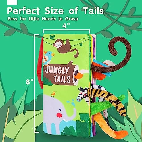 Crinkle Cloth Book Toy for Baby 0-3-6-12-18 Months, Early Development Stroller Soft Toy, Newborn Shower Gift for Boy Girl beiens Baby Books Toys, Tummy Time Touch and Feel Sensory Toys for Infant B07TXYC6WD