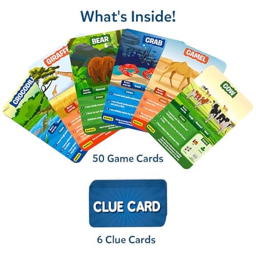 Skillmatics Guess in 10 Animal Planet, Card Game, Perfect for Boys, Girls, Kids, Teens, Adults Who Love Animals, Trivia Games, Travel Games, Screen-Free Fun, Gifts for Ages 6, 7, 8, 9, 10, and Up