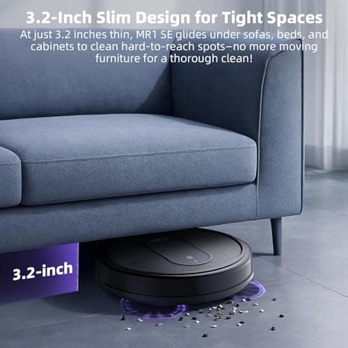 MONSGA Robot Vacuum Cleaner, 4000Pa Powerful Suction Robotic Vacuum, 3.2" Super-Slim, 140Min Runtime, Vacuum Robot for Hard Floor/Low Pile Carpet/Pet Hair, Remote/App/Voice Control, Schedule Clean