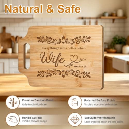 Wife Birthday Gift Ideas, " Everything Tastes Better " Engraved Cutting Board, Romantic Valentine's Day Gift to My Wife Birthday Gifts for Wife, Christmas Gift Ideas for Wife from Husband B0HBQ5XY3X