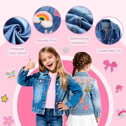 1-10 Year Old Girl Boy Birthday Gifts, 4t girl clothes, Personalized Jean Jacket Toddler Girl Boy Personalized Name Jean Jacket for Girls/Boys/Kids B0FHWNC548