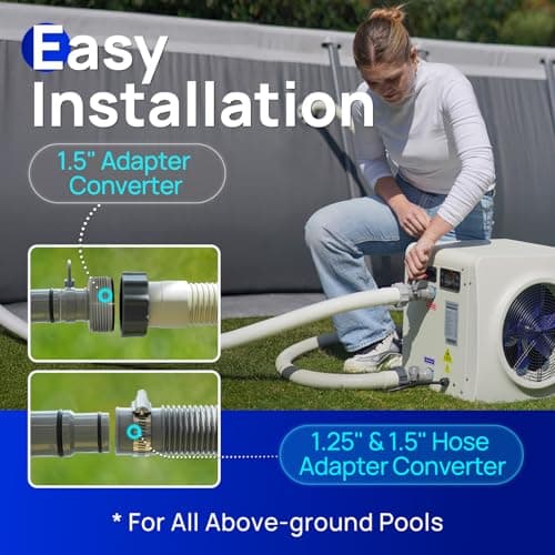 AQUASTRONG Swimming Pool Heat Pump,Electric Pool Heater for Above Ground and Inground Pool,Heating and Cooling Pool Heater Pools Up to, 6500 Gallons