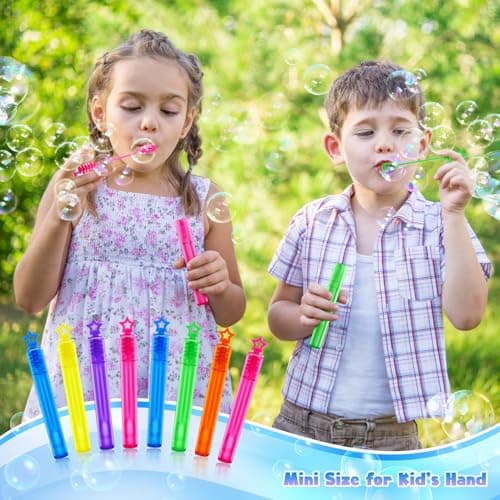 36 Pieces Mini Bubble Wands,Bubble Party Favors Assortment Toys for Kids,Themed Birthday, Halloween, Goodie Bags, Carnival Prizes, Wedding, Bubble Maker Toys for Kids,Outdoor Gifts for Girls & Boys