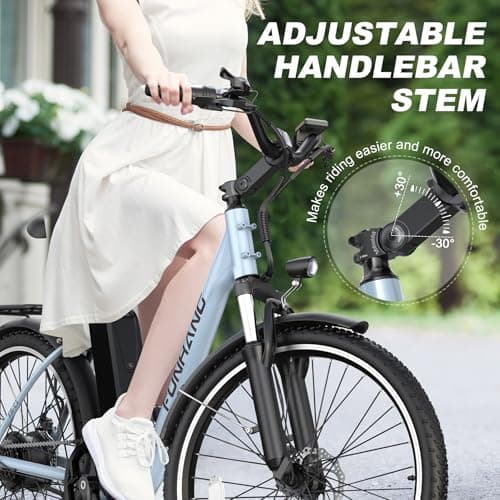 Electric Bike for Adults, 26" City Cruiser Ebike with 1000W Peak Motor, 21.7MPH 50 Miles Commuter Adult Electric Bicycles with 48V Battery, Adjustable Stem, 7-Speed, UL 2849 Certified