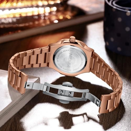 NIBOSI Men's Watches - Analog Quartz Chronograph Watch for Men, Waterproof Luxury Diamond Luminous Dial Business Dress Watch for Anniversary Graduation and Birthday Gifts