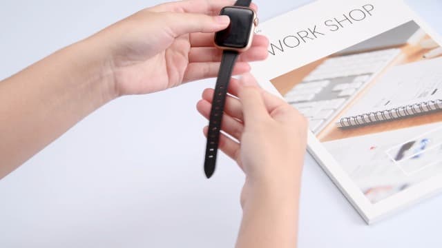 STIROLL Slim Leather Bands Compatible with Apple Watch Band 38mm 40mm 41mm 42mm(Series 11 10), Top Grain Leather Watch Thin Wristband for iWatch SE 9 8 7 6 5 4 3 2 1 (Black Rose Gold)