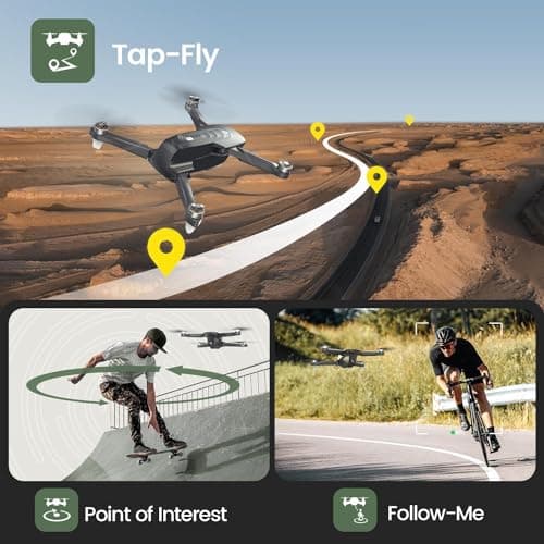 Holy Stone HS175D GPS Drone with 4K Camera for Adults, Under 249g, Foldable RC Quadcopter with Auto Return, 46 Mins Long Flight, Follow Me, Brushless Motor, Circle Fly, Waypoint Fly, Altitude Hold