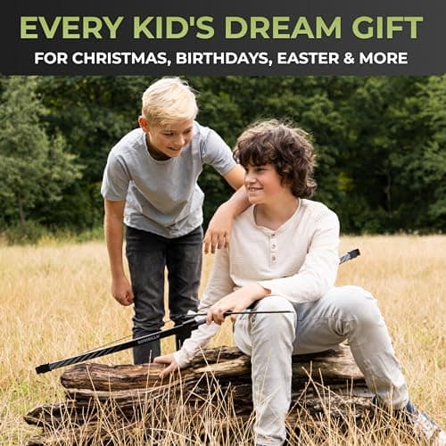 BOWRILLA® Bow and Arrow for Kids | Beginners Archery Set with 6 Arrows, Ideal for Kids & Teens 8 to 15 Years | 3-Piece Take-Down Recurve Youth Bow and Arrow Set, Perfect for Left & Right Handers