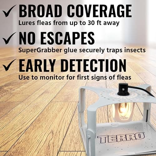 Terro T230 Indoor Electric Flea Trap and Killer - Refillable Flea Traps for Inside Your Home