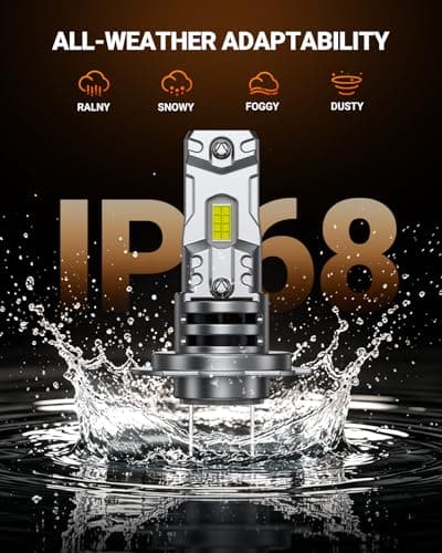SEALIGHT h7 LED Bulb, 44,000LM 6500K Output Canbus Ready, 900% Brighter H7 Bulbs For Powersports IP68 80000Hrs Lifespan, 1：1 Size 3Mins Installation, 2 Pack