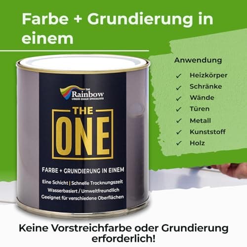 THE ONE All-In-One Paint & Primer - White Gloss, 84.5 Fl Oz/2.5 Liter | 1 Coat Formula | Easy Indoor & Outdoor Decorating for Home & Garden Walls, Floors & Furniture | Water-Based & Low VOC