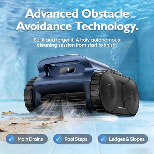 [2026 Release] Automatic Robotic Pool Vacuum for Inground & Above Ground Pools, Wall Climbing Pool Vacuum Cleaner, Cleans Floor, Walls, Waterline, Drain & Skimmer up to 2150 Sq. Ft., 190 Min