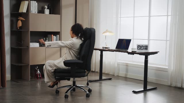 BestGlory Office Desk Chair with Inflatable Lumbar Support, Ergonomic Office Chair [Upgraded Double-Layer Cushion & Footrest], 400 LBS Big and Tall Computer Desk Chair for Home Office Gaming, Black