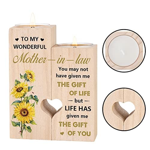 Mother's Day Christmas Birthday Gifts for Mother-In-Law, Mother of the Groom Gifts Mother in Law Gift, Candlestick - Gifts for Mother in Law B0C4JKV1QL