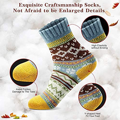 Christmas Gift Thick Wool Soft Warm Cozy Crew Womens Socks MORECOO Socks for Women - Stocking Stuffers Gifts for Women B07H3NN3LC