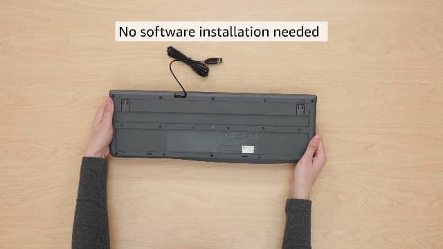 Logitech K120 Wired Keyboard for Windows, USB Plug-and-Play, Full-Size, Spill-Resistant, Curved Space Bar, Compatible with PC, Laptop - Black