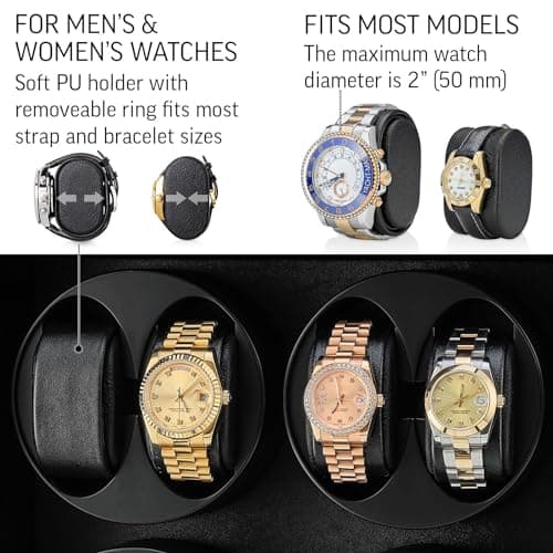 TIMECUBE 12 Watch Winder with 6 Storage Slots, LED Light and Automatic Motor-Stop (Carbon)