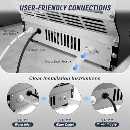 SOZT® Under Counter Ice Maker Machine, 100LBS/24H Stainless Steel Commercial Ice Machine, 20LBS Storage Capacity, Self-Cleaning Freestanding Ice Cube Maker for Home, Bar, Restaurant, Office