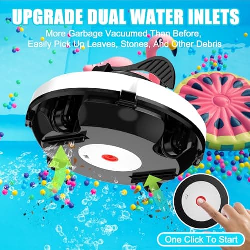2026 Cordless Robotic Pool Cleaner - 120 Mins Automatic Pool Vacuum for Above Ground Pool & In - Ground Flat Pools up to 1000 Sq.Ft, Robot Pool Cleaner with Self - Parking Tech